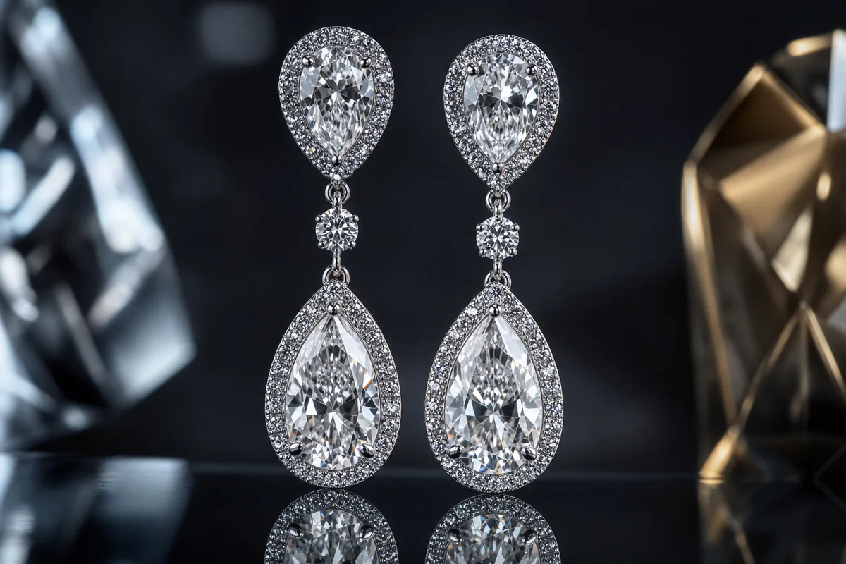 Minuit pear-cut diamond earrings